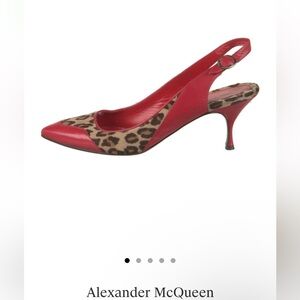 Alexander McQueen Red & Leopard Heels
